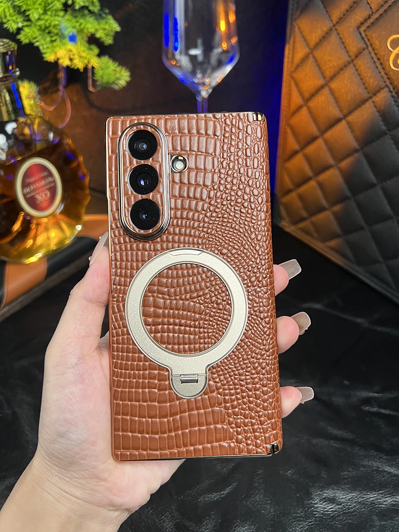 Роскошный чехол из натуральной кожи для Samsung Z Fold 7, магнитный чехол с центральной осью, полное покрытие, вращающийся поворотный чехол на заднюю панель для W25 Fold5 
Роскошный чехол из натуральной кожи для Samsung Z Fold 7, магнитный чехол с центральной осью, полное покрытие, вращающийся поворотный чехол на заднюю панель для W25 Fold5