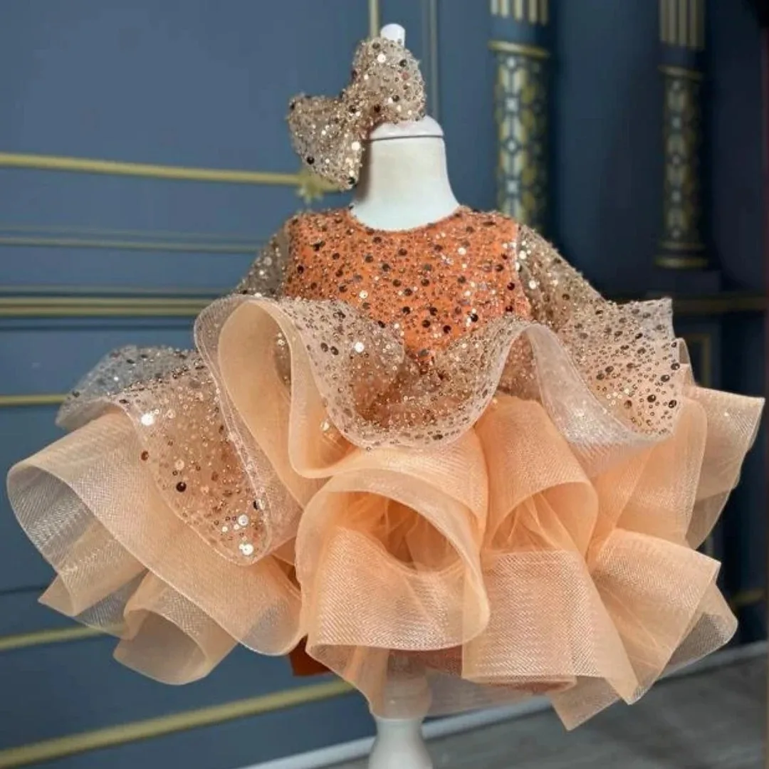 Оранжевые милые платья с цветочным узором для девочек по индивидуальному заказу, платья для свадебной вечеринки с бантом и блестками, бальные платья для маленьких девочек на день рождения
Оранжевые милые платья с цветочным узором для девочек по индивидуальному заказу, платья для свадебной вечеринки с бантом и блестками, бальные платья для маленьких девочек на день рождения