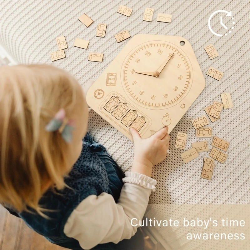 Wood Montessori Time Management Toy for Children Baby Turn The Pointer Game Educational interaction Parent-child Inlaid Toy
Wood Montessori Time Management Toy for Children Baby Turn The Pointer Game Educational interaction Parent-child Inlaid Toy
