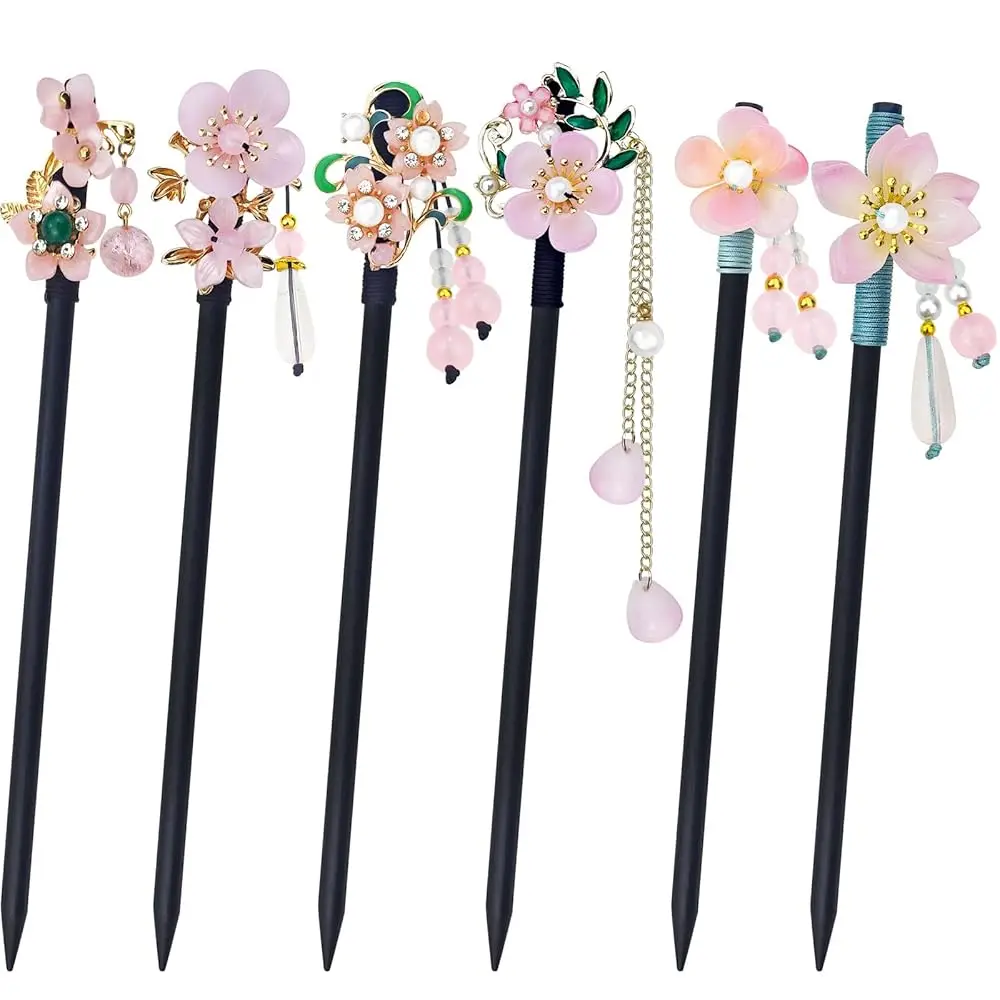 6 Pack Vintage Wooden Hair Sticks for Women, Handmade Chinese Flower Hairpins with Bead Pendants, Traditional Japanese Hair C
6 Pack Vintage Wooden Hair Sticks for Women, Handmade Chinese Flower Hairpins with Bead Pendants, Traditional Japanese Hair C