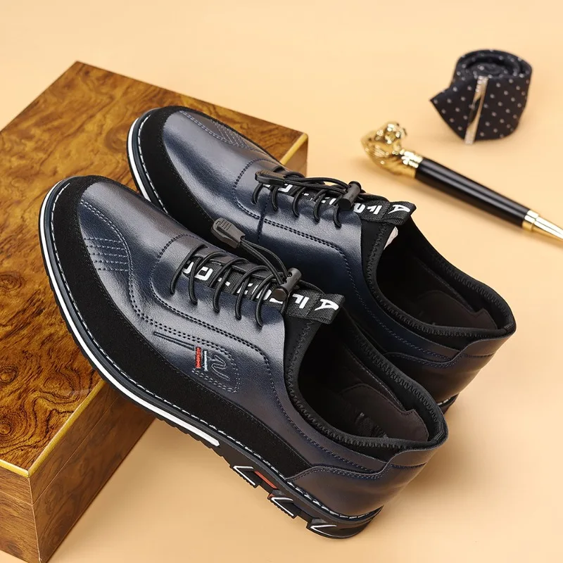 Classic Plus Size Men Spliced Casual Shoes Elastic Buckle Height Increasing Anti Slip Breathable Comfortable Business Trend Shoe
Classic Plus Size Men Spliced Casual Shoes Elastic Buckle Height Increasing Anti Slip Breathable Comfortable Business Trend Shoe