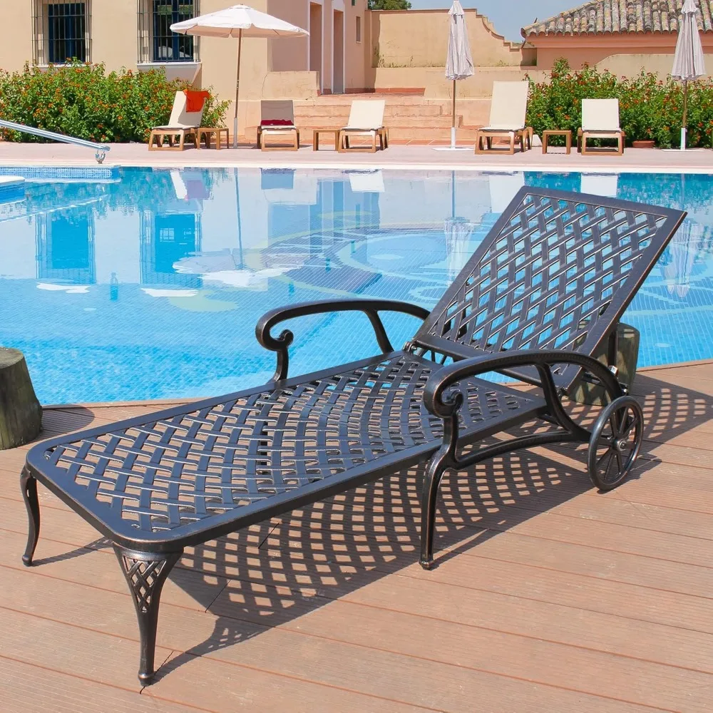 Chaise Lounges Outdoor - Lounge Chairs for Outside Pool Tanning Chair Adjustable Patio Reclining Cast Aluminum for Beach Yard, A
Chaise Lounges Outdoor - Lounge Chairs for Outside Pool Tanning Chair Adjustable Patio Reclining Cast Aluminum for Beach Yard, A