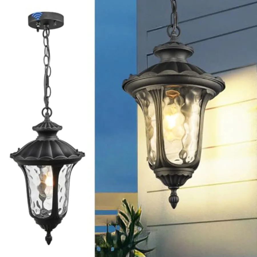 Outdoor Pendant Light Dusk to Dawn Sensor 17.13 Inch Adjustable Exterior Hanging Light Fixture Outside Ceiling Chandelier for E
Outdoor Pendant Light Dusk to Dawn Sensor 17.13 Inch Adjustable Exterior Hanging Light Fixture Outside Ceiling Chandelier for E