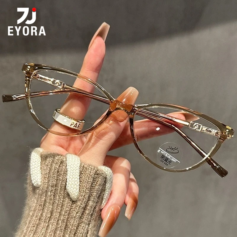 Модные очки для чтения EYORA в форме кошачьего глаза для женщин, сверхлегкие фотохромные очки с защитой от синего света, оптические линзы с диоптриями
Модные очки для чтения EYORA в форме кошачьего глаза для женщин, сверхлегкие фотохромные очки с защитой от синего света, оптические линзы с диоптриями
