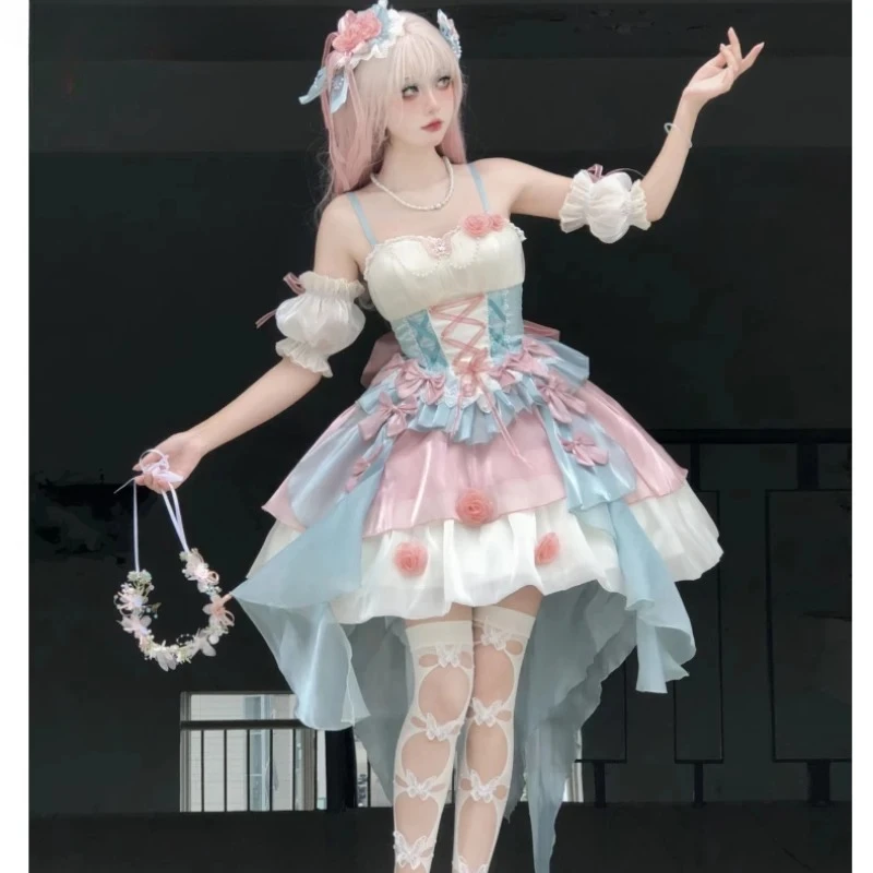 Sleeveless Off-Shoulder Backless 3D Flower Bow Lace-up High Waist Slim Halter Dress Lolita Princess Birthday Short Dress 2025
Sleeveless Off-Shoulder Backless 3D Flower Bow Lace-up High Waist Slim Halter Dress Lolita Princess Birthday Short Dress 2025