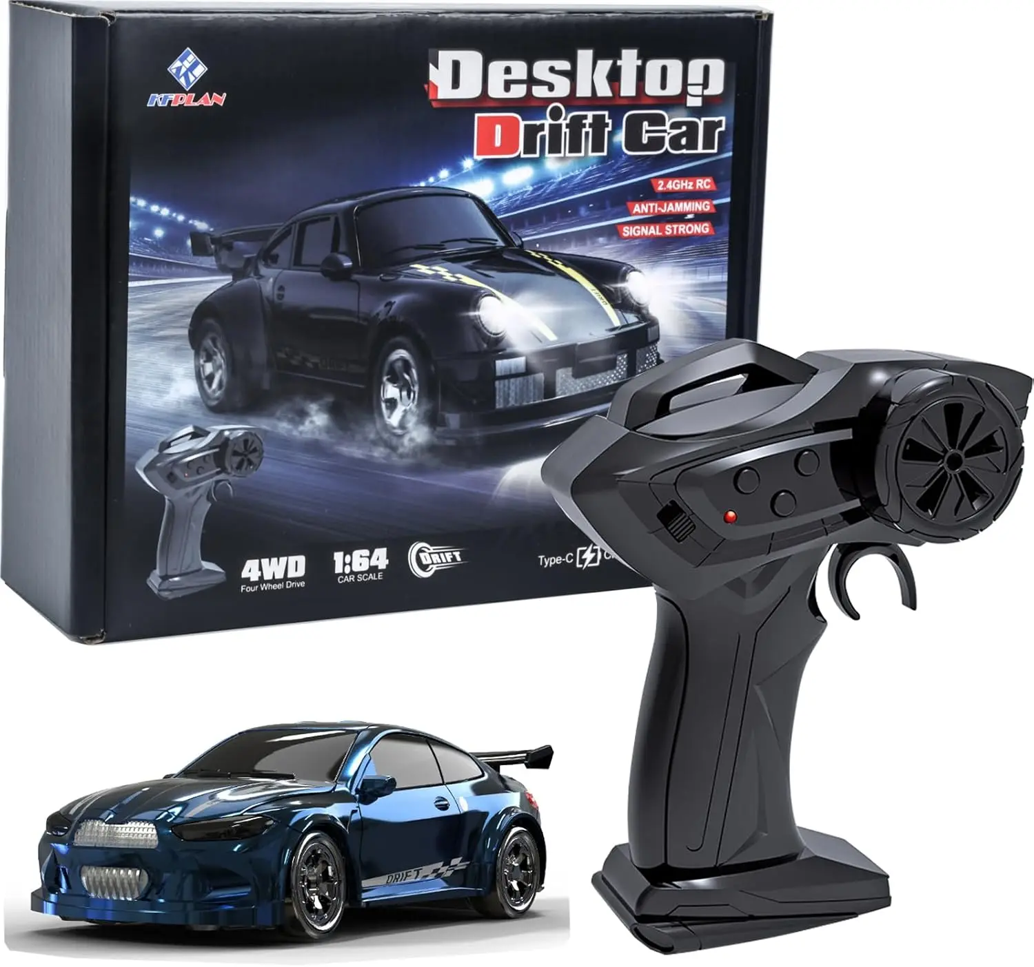 KF20 1:64 Scale Mini Drift RC Car with Full Proportional RTR 2.4GHZ Remote Control for Desktop Racing (Blue)
KF20 1:64 Scale Mini Drift RC Car with Full Proportional RTR 2.4GHZ Remote Control for Desktop Racing (Blue)