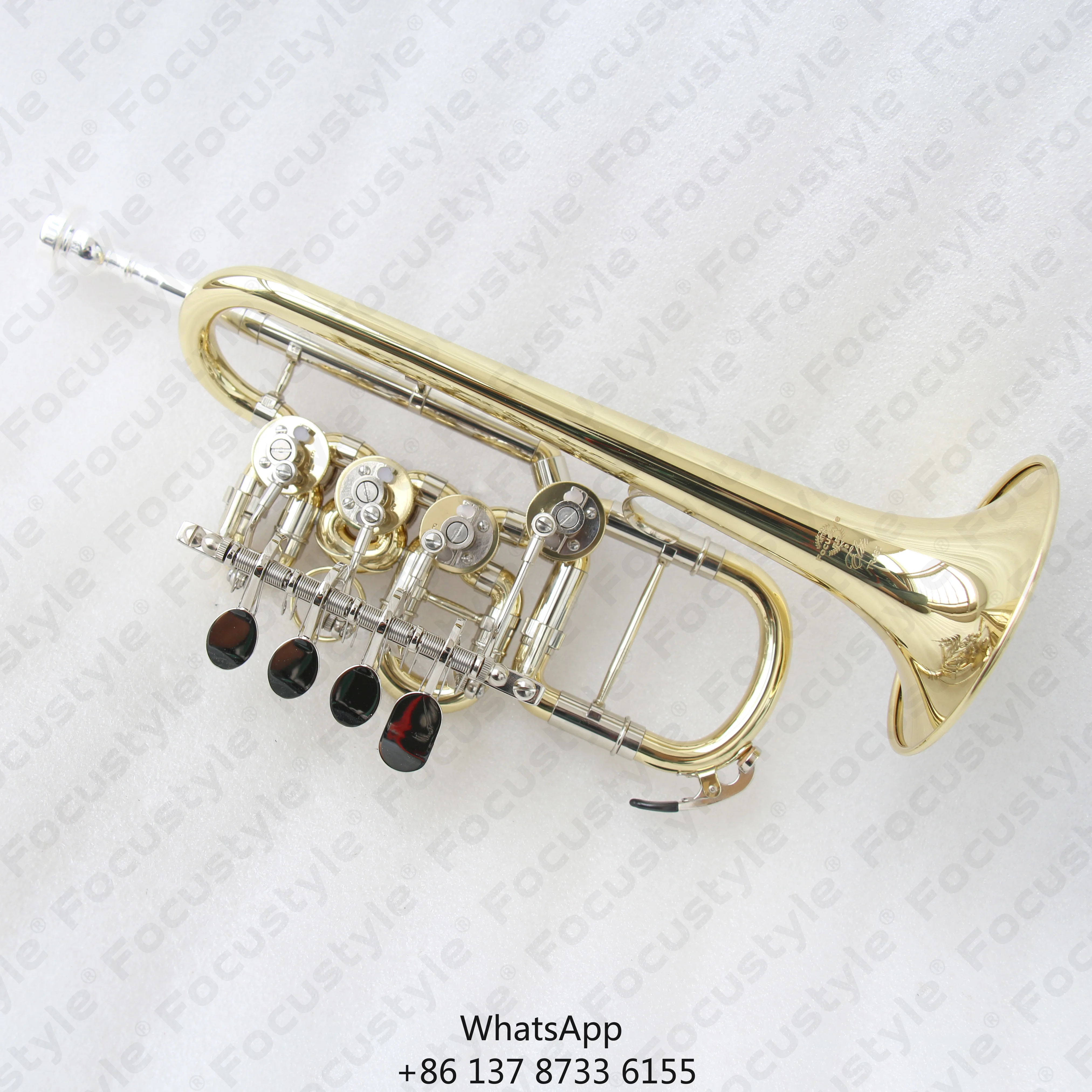 Professional High-Grade Model Gold Lacquer Piccolo Trumpet BB/A Key Brass 4 Rotary Valves With Both Bb And A Lead Pipes Sale
Professional High-Grade Model Gold Lacquer Piccolo Trumpet BB/A Key Brass 4 Rotary Valves With Both Bb And A Lead Pipes Sale