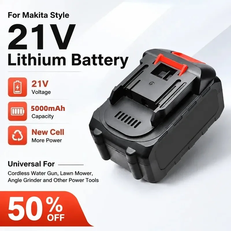 21V 5000mAh Battery for Makita Cordless Water Gun Lawn Mower Angle Grinder Power Tools
21V 5000mAh Battery for Makita Cordless Water Gun Lawn Mower Angle Grinder Power Tools