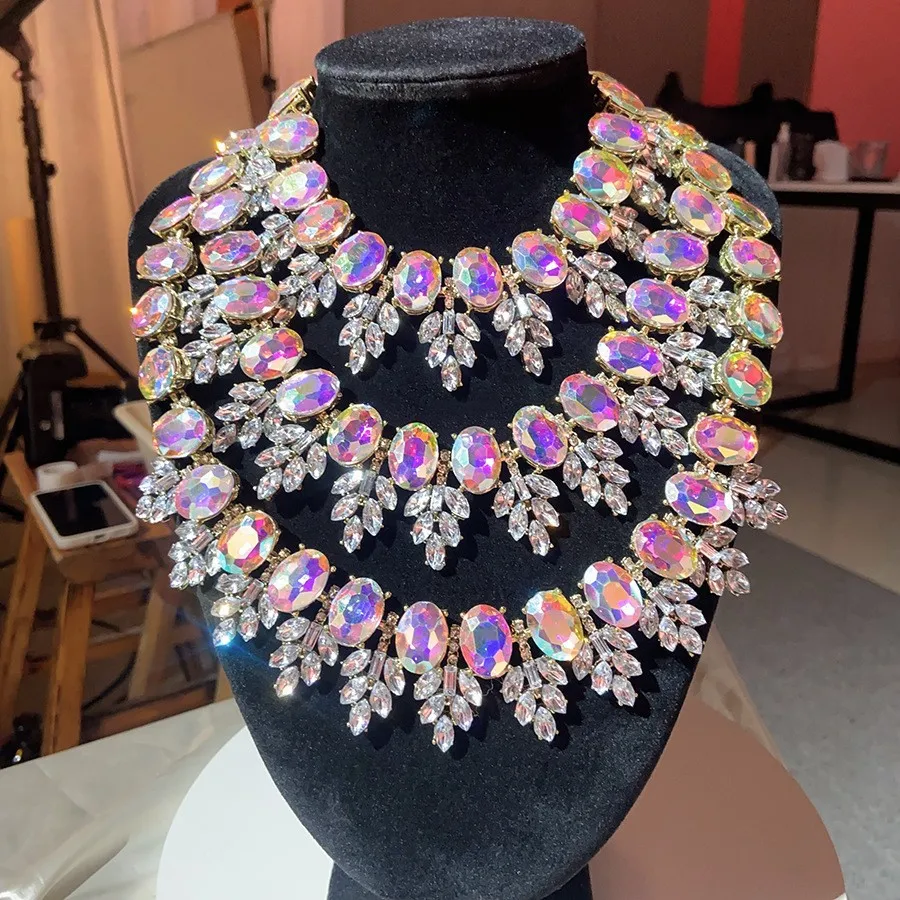 Bohemian Handmade Multilayered Geometric Rhinestones Necklace,Luxurious Elegant Banquet Wedding Women Accessories Exaggerate
Bohemian Handmade Multilayered Geometric Rhinestones Necklace,Luxurious Elegant Banquet Wedding Women Accessories Exaggerate