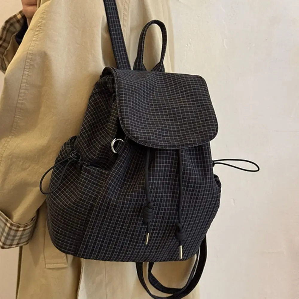 Solid Color Drawstring Backpacks Canvas Korean Ruched Shoulder Bags Large Capacity Light Weight Plaid Nylon Backpacks Teenagers
Solid Color Drawstring Backpacks Canvas Korean Ruched Shoulder Bags Large Capacity Light Weight Plaid Nylon Backpacks Teenagers