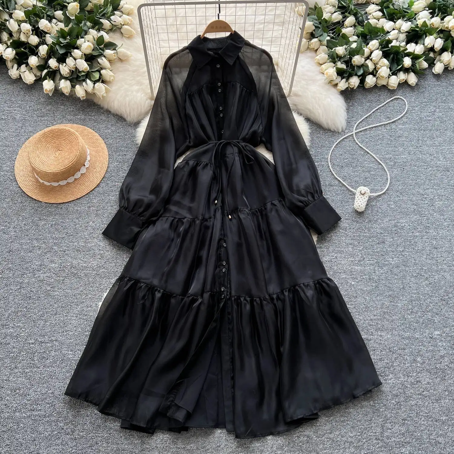 Elegant Long Sleeves Vintage Polo-neck Chic Leopard Single Breasted Mesh Slim Dresses Evening High Street Autumn Winter Clothing
Elegant Long Sleeves Vintage Polo-neck Chic Leopard Single Breasted Mesh Slim Dresses Evening High Street Autumn Winter Clothing