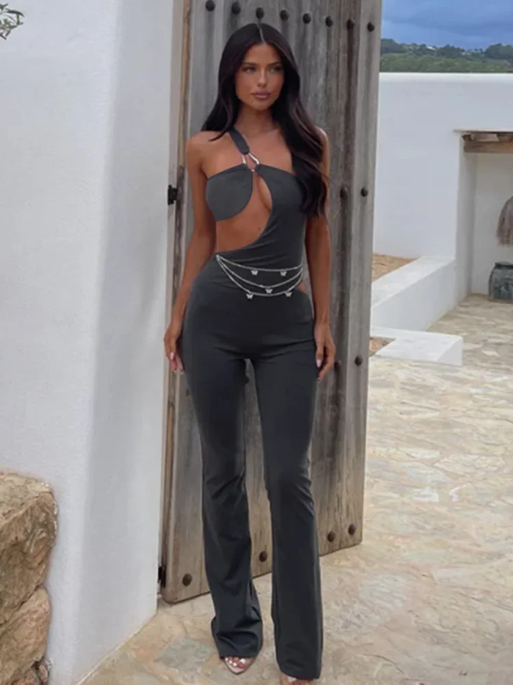 Single Shoulder Bandage Backless Sexy Summer Playsuits Rompers Women Black Casual Long Jumpsuits One Piece Outfit
Single Shoulder Bandage Backless Sexy Summer Playsuits Rompers Women Black Casual Long Jumpsuits One Piece Outfit