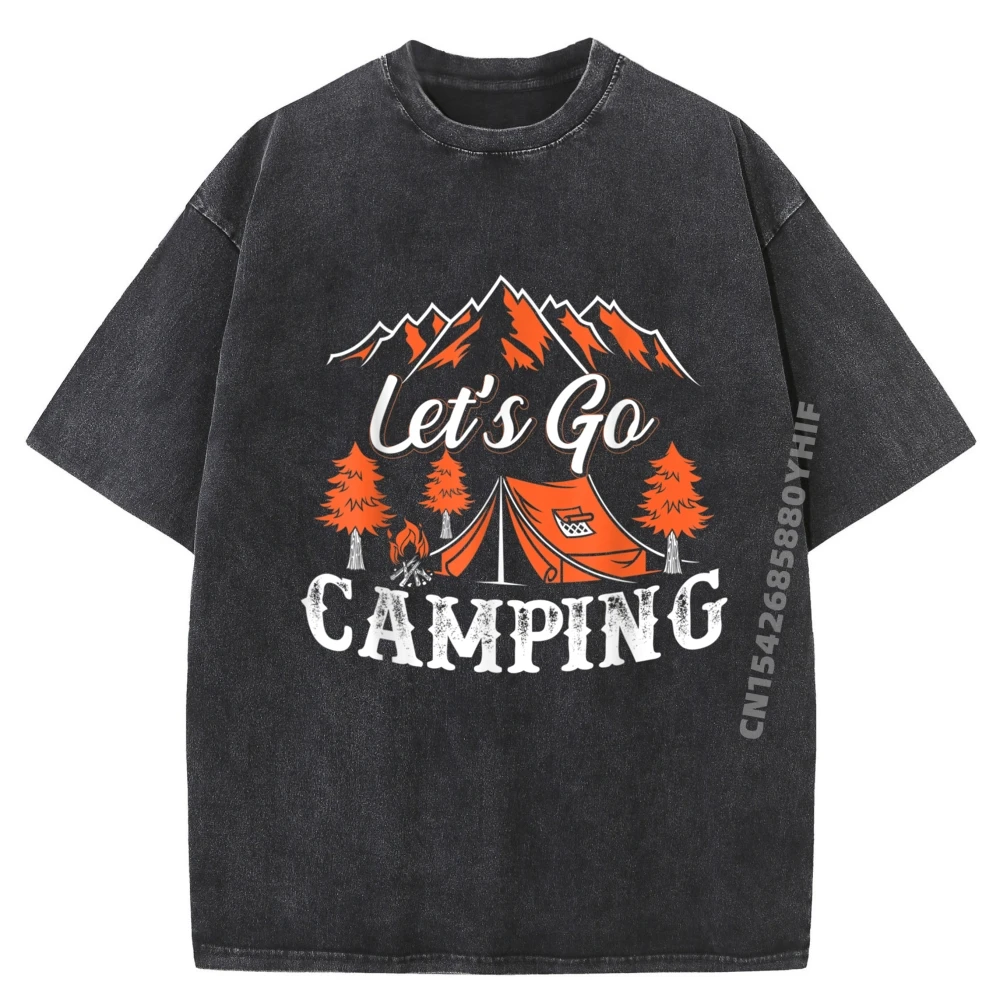 Outdoor Let Go Camping Крутые модные топы и футболки Свободная футболка с принтом Ретро стираные футболки Мужские футболки 
Outdoor Let Go Camping Крутые модные топы и футболки Свободная футболка с принтом Ретро стираные футболки Мужские футболки