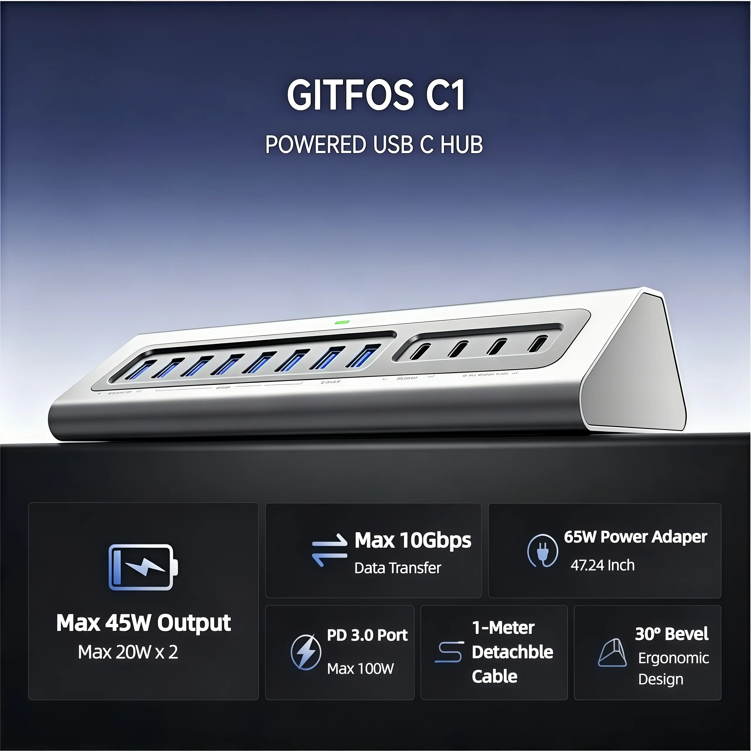 Gitfos Powered USB Hub,15 in 1 USB 3.2 Hub,10Gbps Data, 8 USB A,for PC, Laptop, Mac, Mac mini, iMac, iPad
Gitfos Powered USB Hub,15 in 1 USB 3.2 Hub,10Gbps Data, 8 USB A,for PC, Laptop, Mac, Mac mini, iMac, iPad