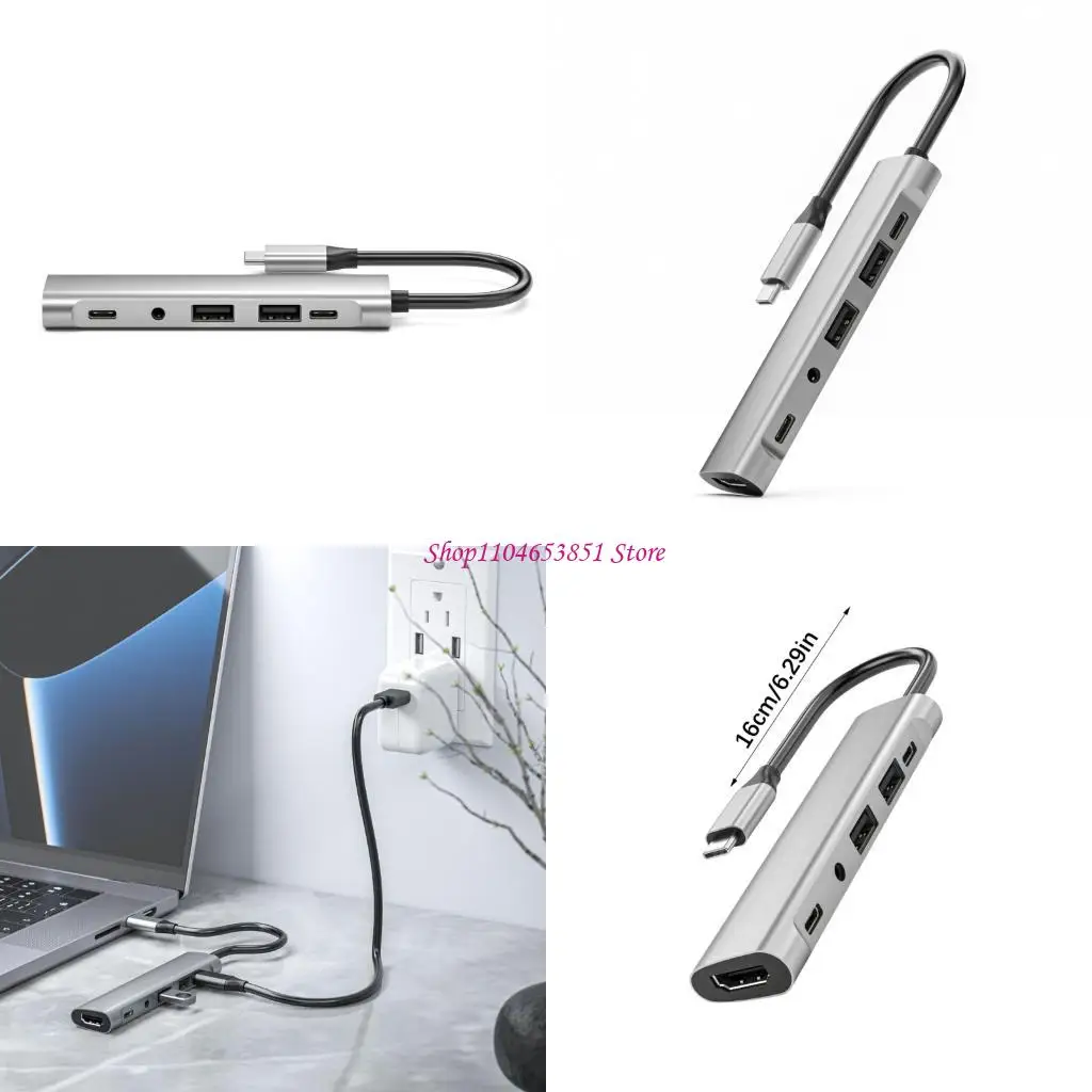 6 in 1 USB C Docking Station Multiport Adapter Multiple Port 3.5mm PD60W HDTV
6 in 1 USB C Docking Station Multiport Adapter Multiple Port 3.5mm PD60W HDTV