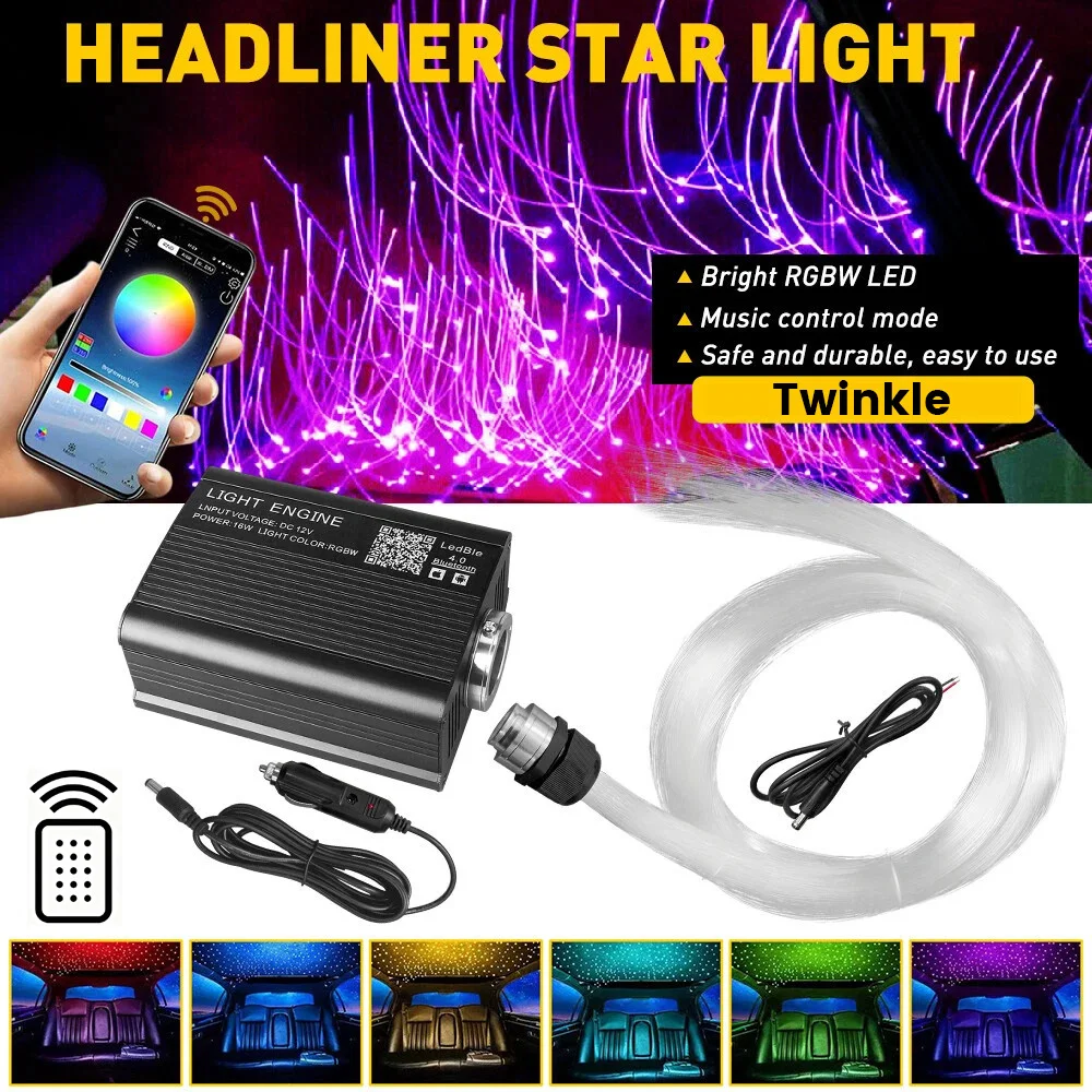 Starlight Headliner Kit 550/500pcs – 16W RGBW Fiber Engine, Twinkle, App Control, Music Sync, Easy Install for Car & Home
Starlight Headliner Kit 550/500pcs – 16W RGBW Fiber Engine, Twinkle, App Control, Music Sync, Easy Install for Car & Home
