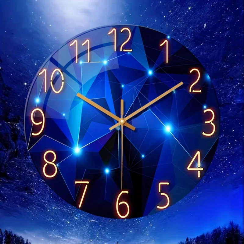 12 Inch/14 Inch Noiseless Hanging Clock - Fantastic Dark Blue Geometric Design,Thick 4 mm Reinforced Glass,
12 Inch/14 Inch Noiseless Hanging Clock - Fantastic Dark Blue Geometric Design,Thick 4 mm Reinforced Glass,