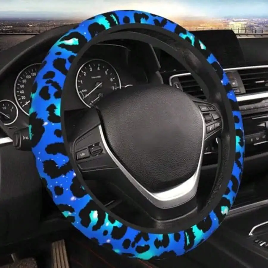 Blue Leopard Print Steering Wheel Cover Universal 15 Inch Elastic Anti Slip Car Accessory
Blue Leopard Print Steering Wheel Cover Universal 15 Inch Elastic Anti Slip Car Accessory