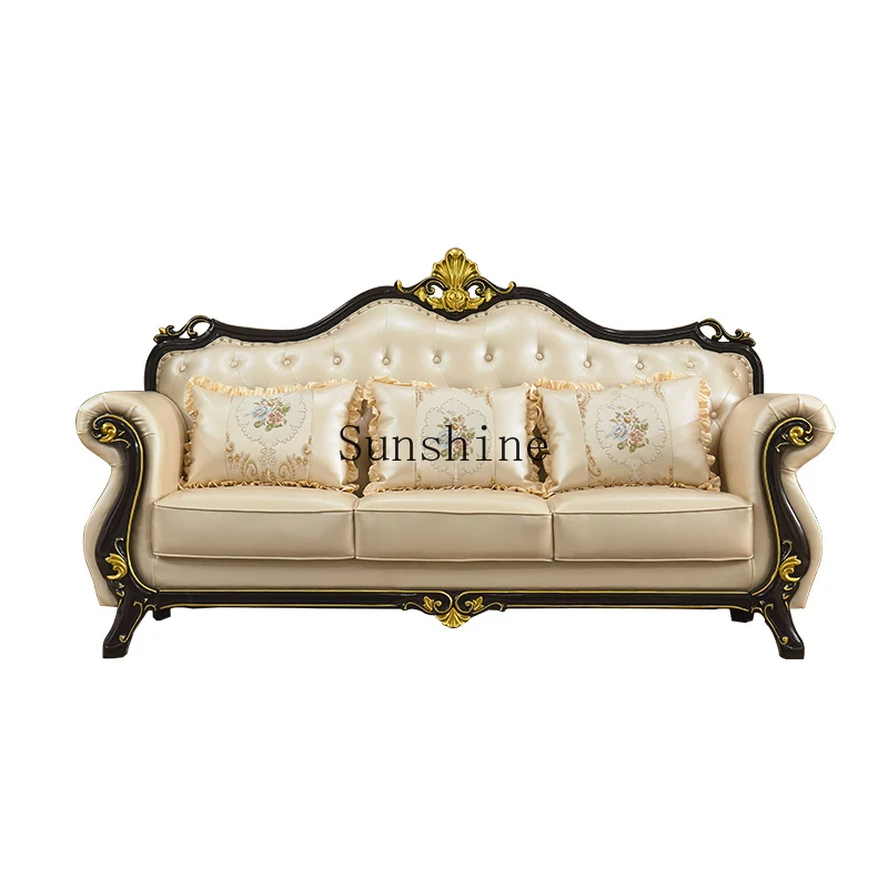 European leather sofa 123 combination living room small apartment luxury decoration solid wood antique
European leather sofa 123 combination living room small apartment luxury decoration solid wood antique
