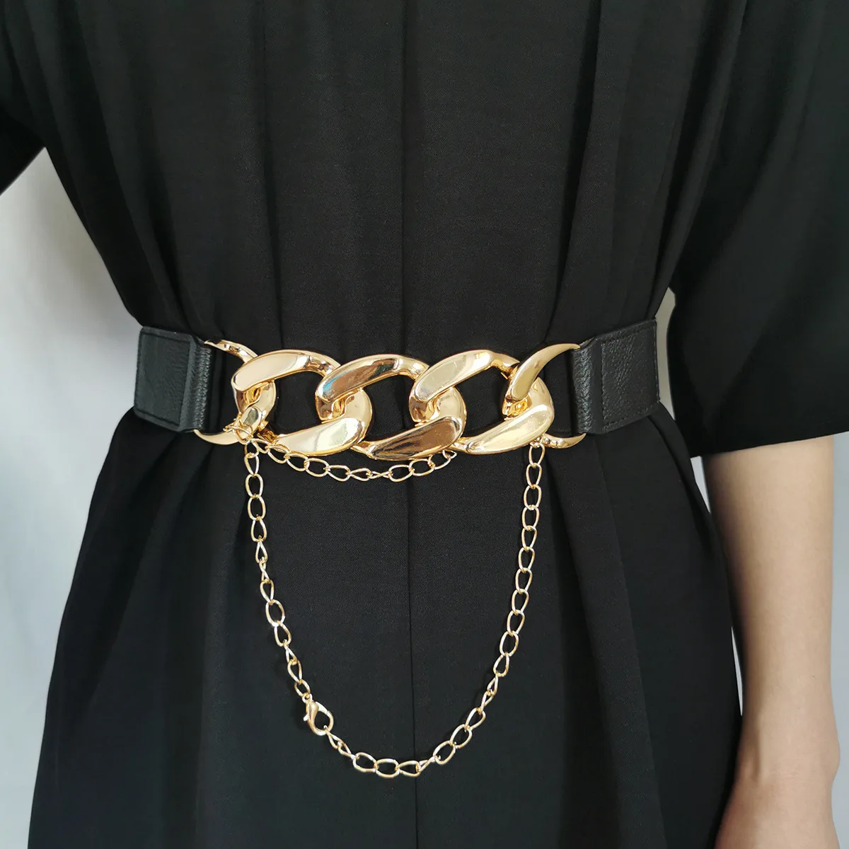 High Quality Waistband Ladies Wide Belt Dress Coat Casual Metal Chain Buckle Elastic Waist Belts for Women Luxury Designer Brand
High Quality Waistband Ladies Wide Belt Dress Coat Casual Metal Chain Buckle Elastic Waist Belts for Women Luxury Designer Brand