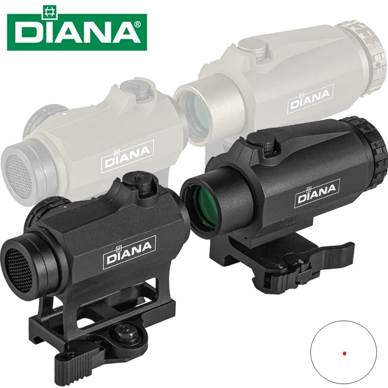 Прицел коллиматорный DIANA 1X22 с красной точкой для охоты, с 3-кратным увеличителем, голографический
Прицел коллиматорный DIANA 1X22 с красной точкой для охоты, с 3-кратным увеличителем, голографический