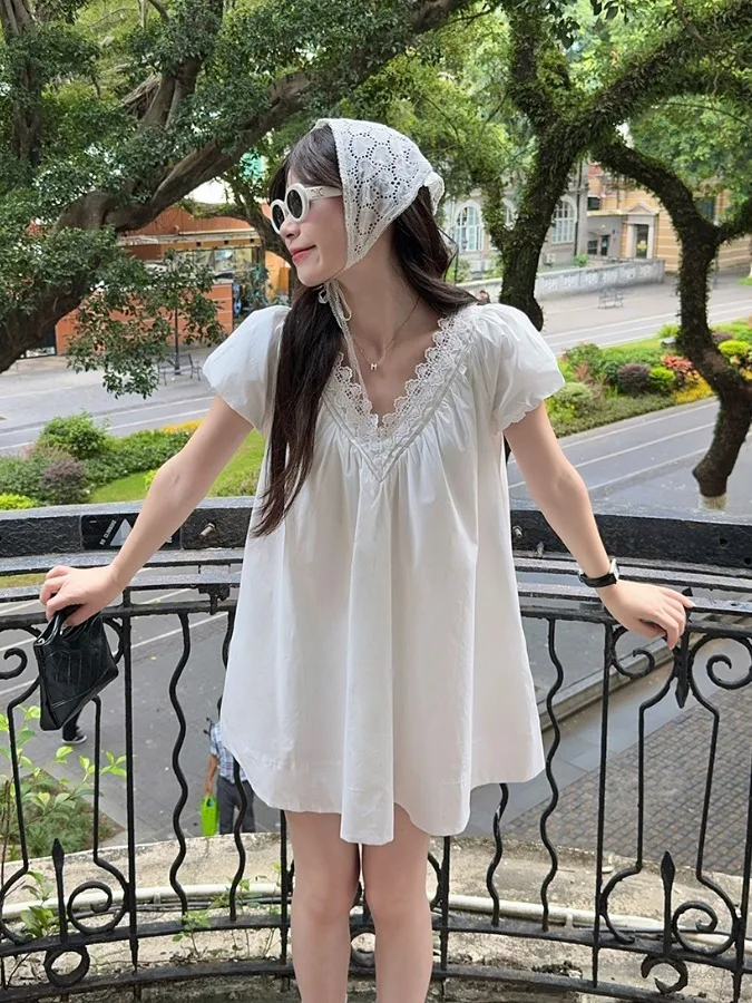 Summer Loose V-Neck Short Sleeve Dress Sweet Style plus Size Women's Clothing Breathable Comfortable Casual Fashion Dress
Summer Loose V-Neck Short Sleeve Dress Sweet Style plus Size Women's Clothing Breathable Comfortable Casual Fashion Dress