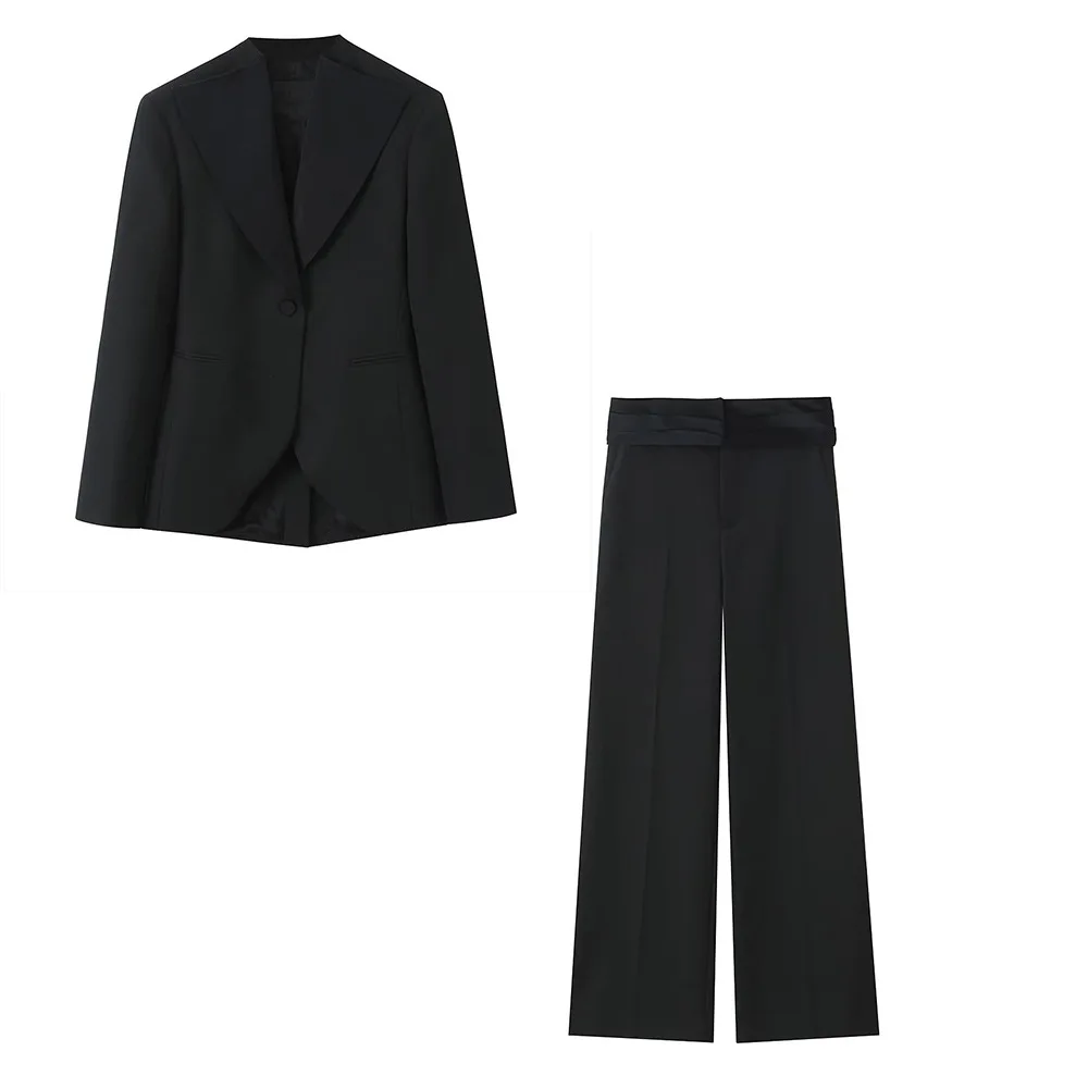 New European and American style casual temperament short design niche slim fit suit belt trousers suit
New European and American style casual temperament short design niche slim fit suit belt trousers suit