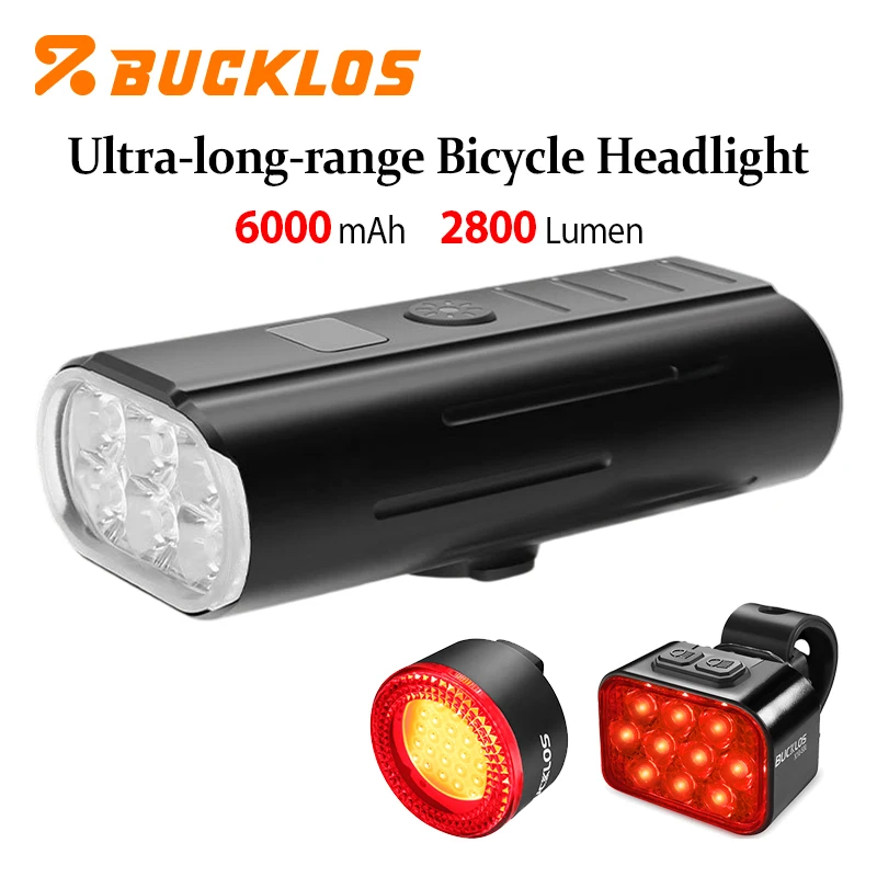 Велосипедные фары BUCKLOS 2800 люмен, 6000 мАч, с зарядкой Type-C, длительным сроком службы батареи и задним фонарем
Велосипедные фары BUCKLOS 2800 люмен, 6000 мАч, с зарядкой Type-C, длительным сроком службы батареи и задним фонарем