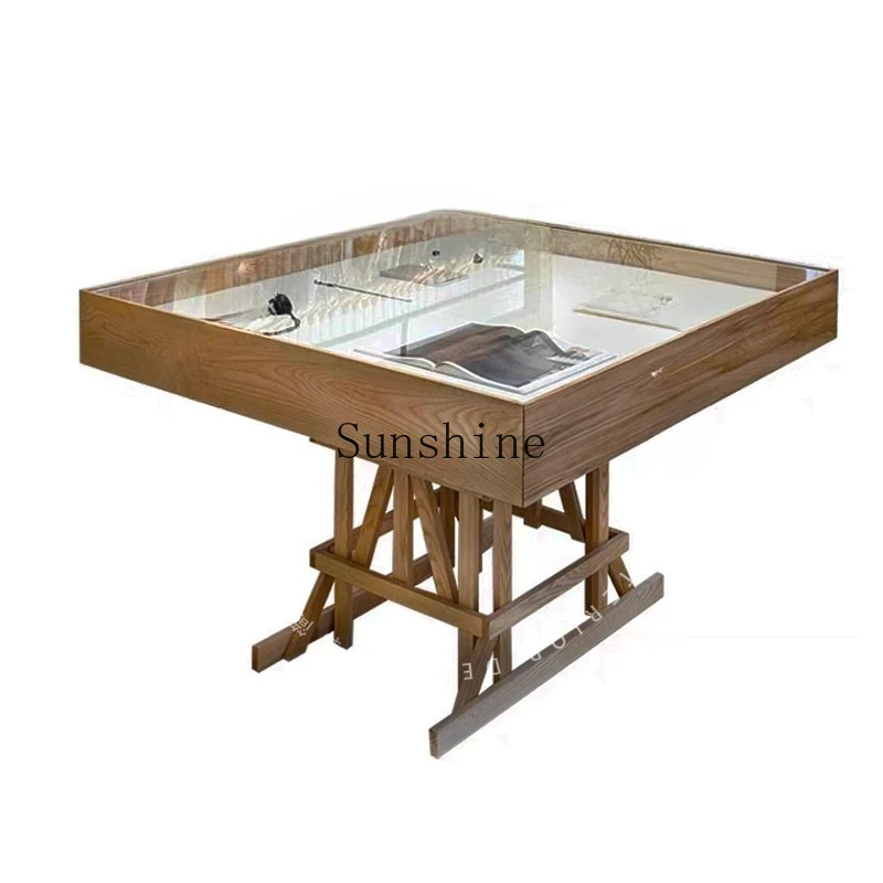 Clothing store display cabinet solid wood high-end jewelry glass flowing water display table
Clothing store display cabinet solid wood high-end jewelry glass flowing water display table