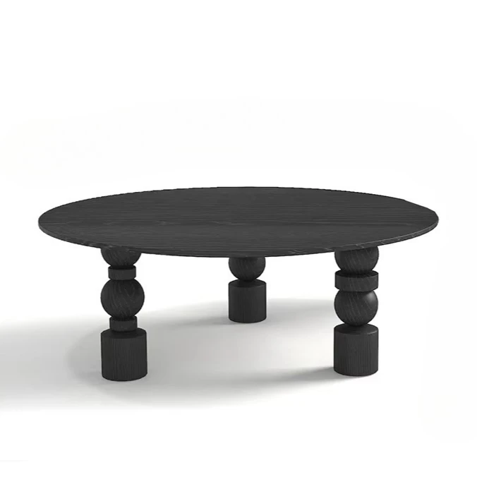 N Simple coffee table wooden retro style living room home round low table black advanced sense
N Simple coffee table wooden retro style living room home round low table black advanced sense