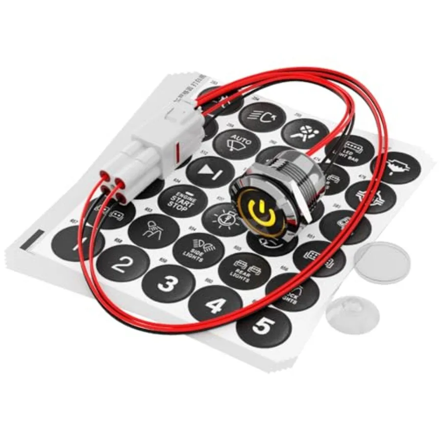 1Pcs 185 Symbols 22mm Stainless Momentary Pushbutton Switch 1NO 12V Easy to Install, IP67 Waterproof Switch for Automotive Swit
1Pcs 185 Symbols 22mm Stainless Momentary Pushbutton Switch 1NO 12V Easy to Install, IP67 Waterproof Switch for Automotive Swit