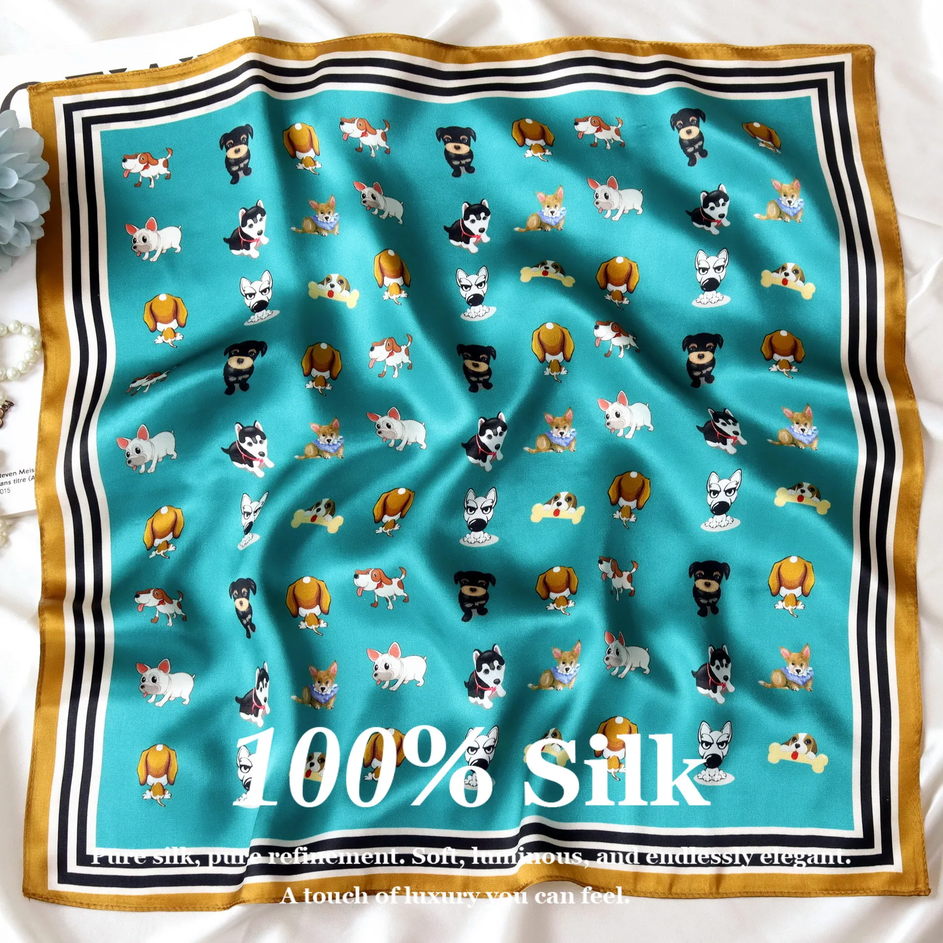 Summer 100% Real Silk Scarf for Women 53cm Luxury Cartoon Kerchief Neckerchief Design Flight Attendant Decorate Echarpes Bufanda
Summer 100% Real Silk Scarf for Women 53cm Luxury Cartoon Kerchief Neckerchief Design Flight Attendant Decorate Echarpes Bufanda