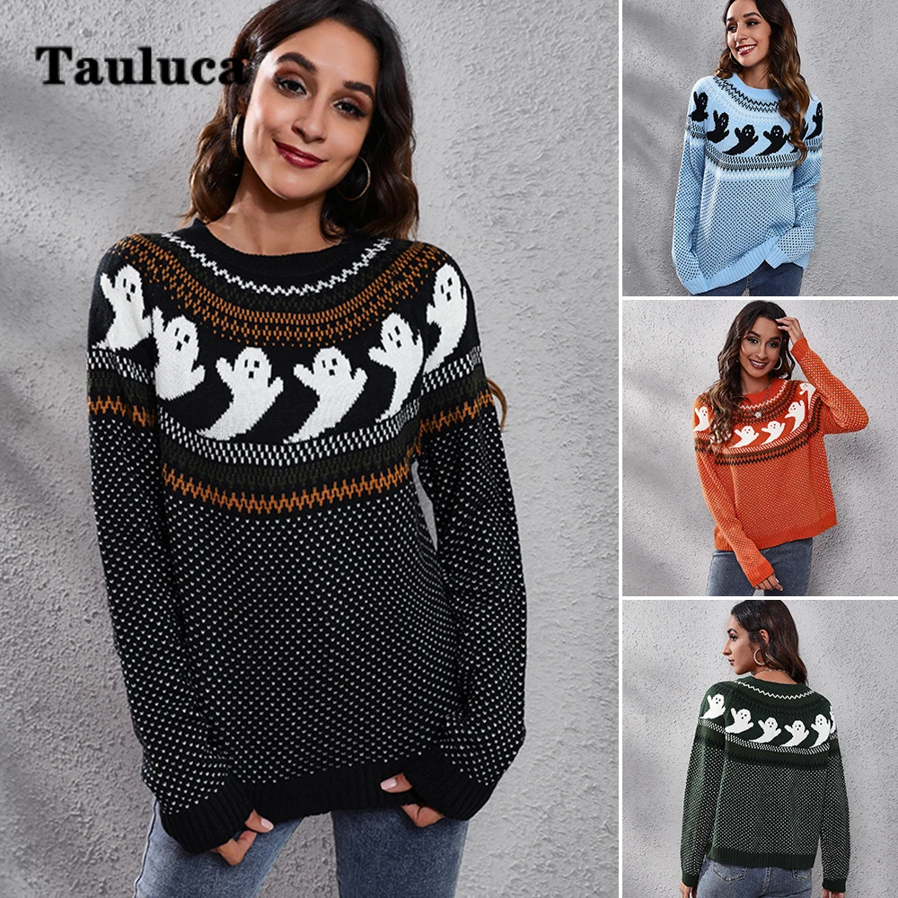 Retro Halloween Ghost Knitted Sweater For Women Polka Dot Long-sleeved Round Neck Loose Autumn Winter Female Tops Oversized XXL
Retro Halloween Ghost Knitted Sweater For Women Polka Dot Long-sleeved Round Neck Loose Autumn Winter Female Tops Oversized XXL