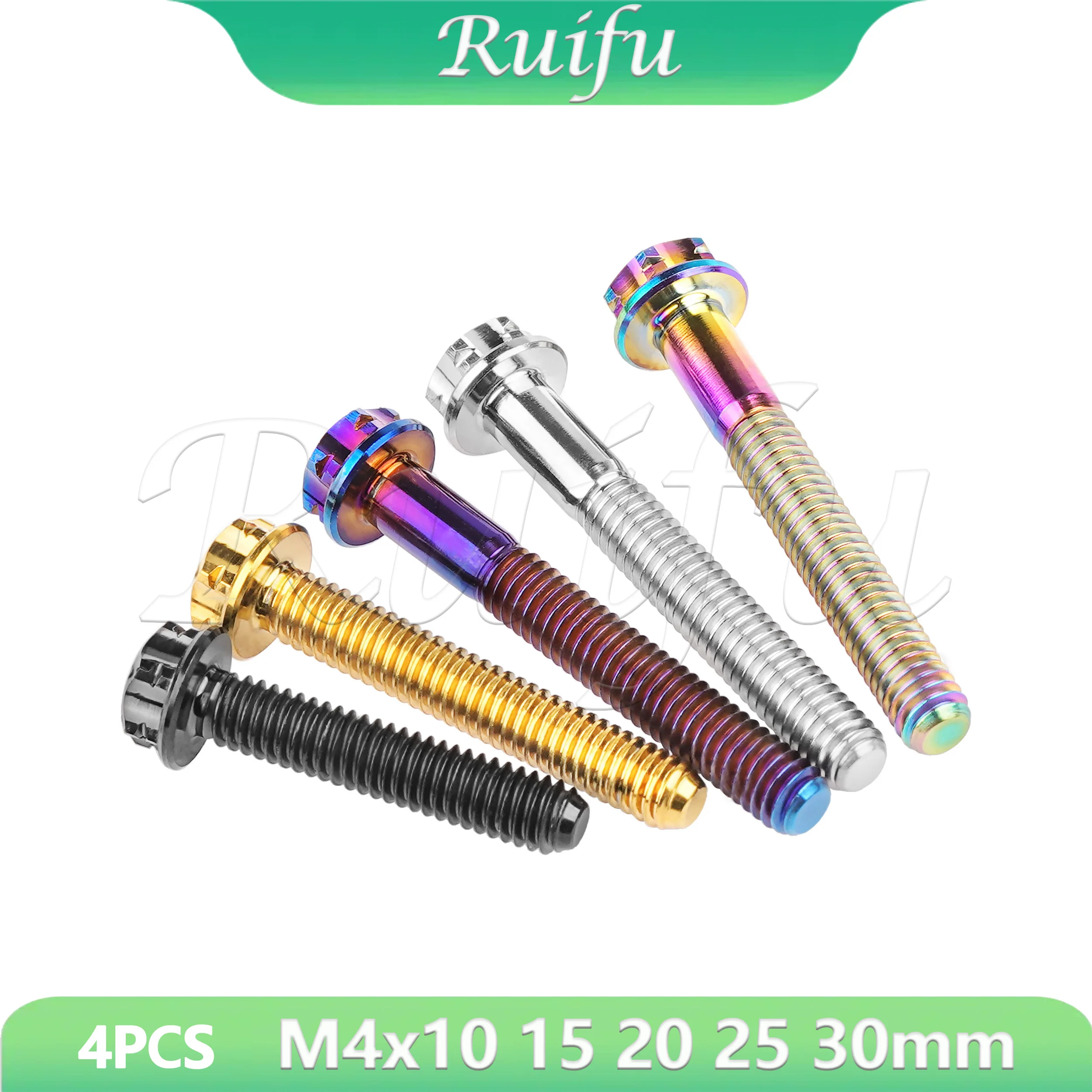 Ruifu Titanium Bolt 4PCS M4x10 15 20 25 30mm Flange Head Torx T20 Screws
Ruifu Titanium Bolt 4PCS M4x10 15 20 25 30mm Flange Head Torx T20 Screws