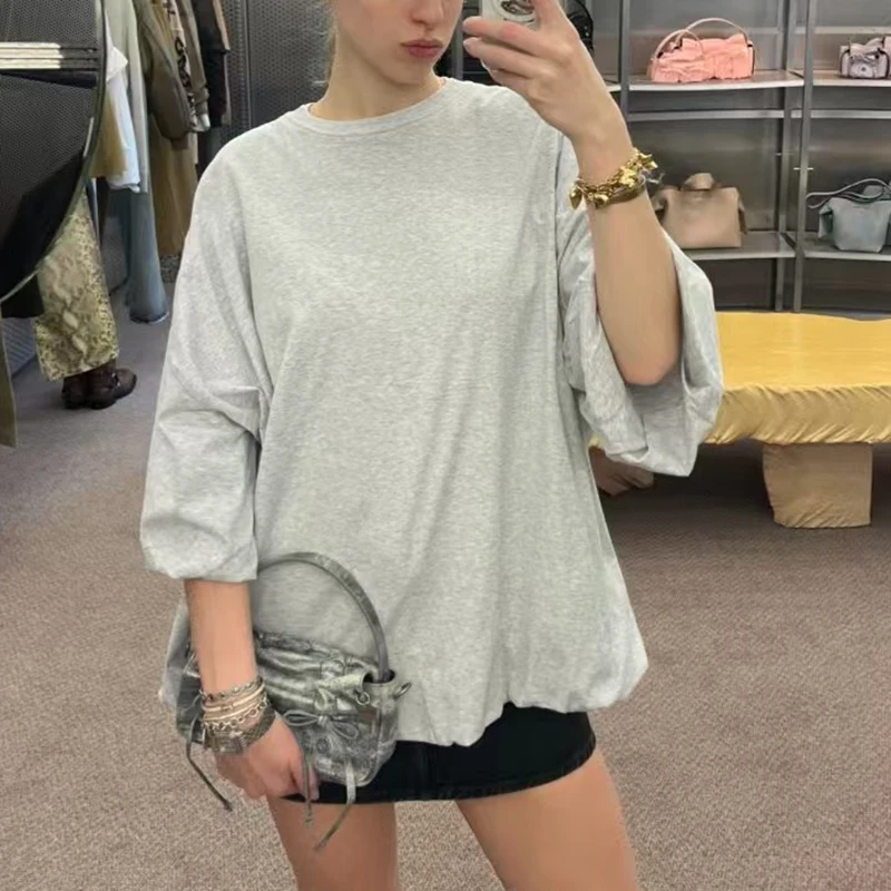 Women's seven points bubble sleeve t-shirt, fashion casual loose top, high quality bodycon, 2025, spring, new, y2k
Women's seven points bubble sleeve t-shirt, fashion casual loose top, high quality bodycon, 2025, spring, new, y2k