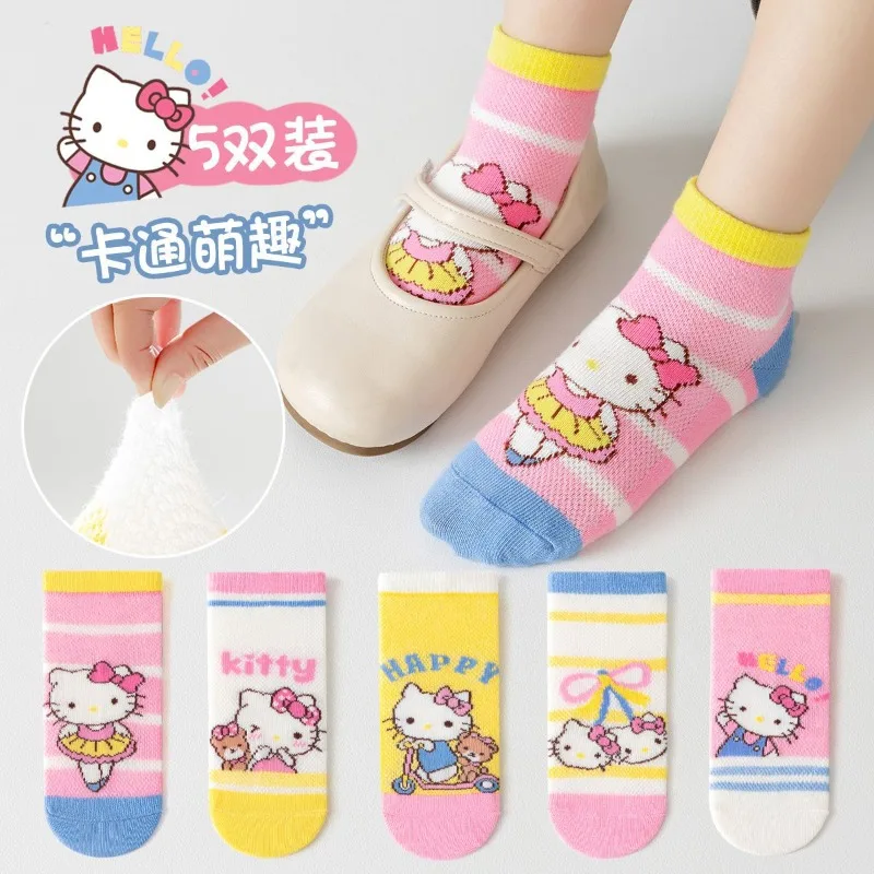 5Pairs Cartoon Toddler Baby Socks Sanrio Hello Kitty Spring Summer Short Socks Cotton Breathable Thin Mesh Socks for Children
5Pairs Cartoon Toddler Baby Socks Sanrio Hello Kitty Spring Summer Short Socks Cotton Breathable Thin Mesh Socks for Children