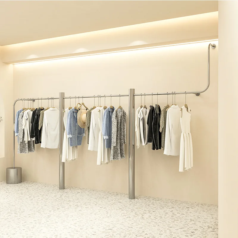 Custom. Clothing Store Display Stand Internet Celebrity 2023 New Women's Clothing Wall Shelf Stainless Steel Hanger Floor Type D
Custom. Clothing Store Display Stand Internet Celebrity 2023 New Women's Clothing Wall Shelf Stainless Steel Hanger Floor Type D