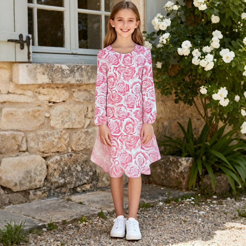 2026 Платье с длинным рукавом и принтом роз, нежное милое модное повседневное детское платье на каждый день
2026 Платье с длинным рукавом и принтом роз, нежное милое модное повседневное детское платье на каждый день