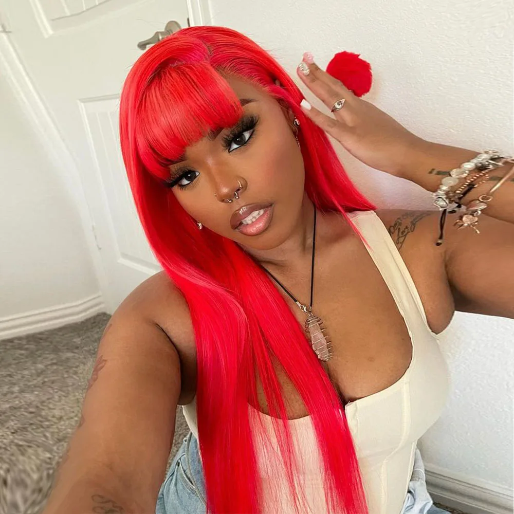 Bone Straight Red 13X6 HD Transparent Lace Front Human Hair Wigs Pre Plucked Brazilian Hot Red 13X4 Lace Frontal Wigs For Women
Bone Straight Red 13X6 HD Transparent Lace Front Human Hair Wigs Pre Plucked Brazilian Hot Red 13X4 Lace Frontal Wigs For Women