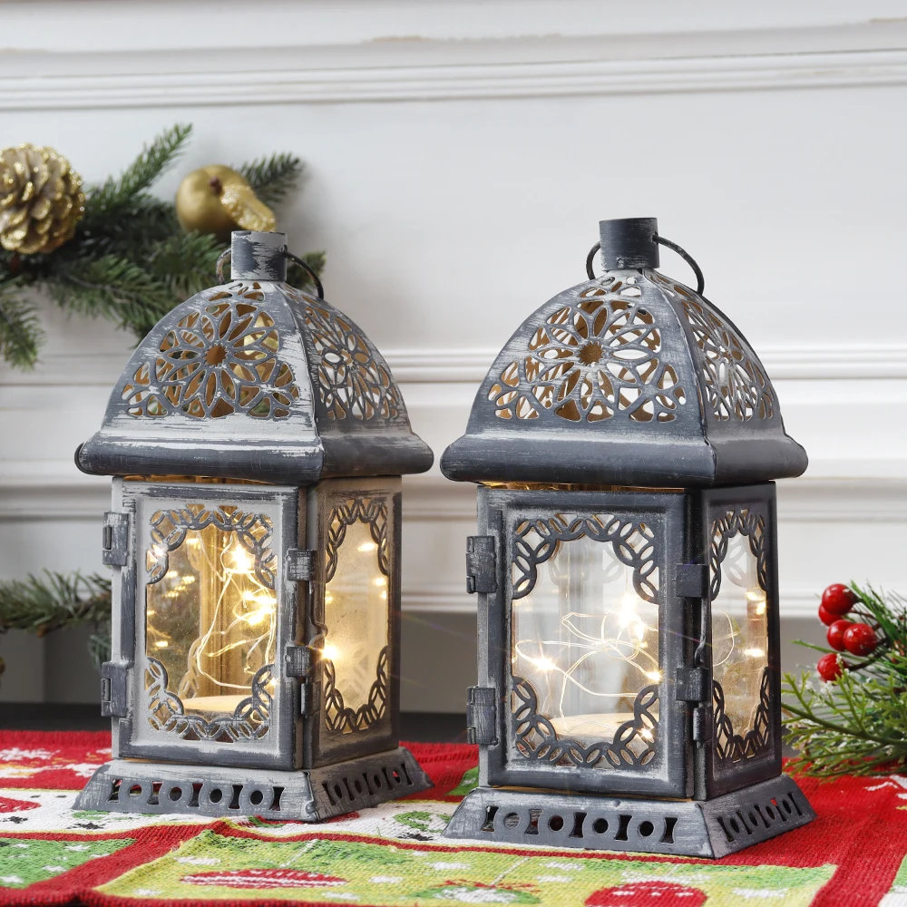 2Pcs Vintage Table Lamp Decorative Lantern Battery Operated Metal Lantern Hanging Lantern with LED Lights for Wedding Home Decor
2Pcs Vintage Table Lamp Decorative Lantern Battery Operated Metal Lantern Hanging Lantern with LED Lights for Wedding Home Decor