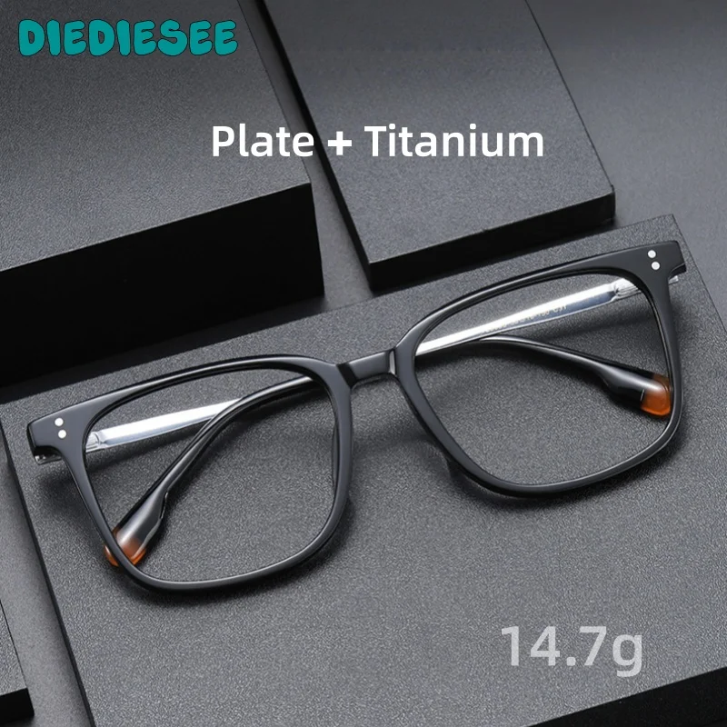 Men's Ultra Light Anti Bue Light Plate Titanium Eyeglass Frame Retro Large Frame Optical Prescription Eyeglass Frame T23005
Men's Ultra Light Anti Bue Light Plate Titanium Eyeglass Frame Retro Large Frame Optical Prescription Eyeglass Frame T23005