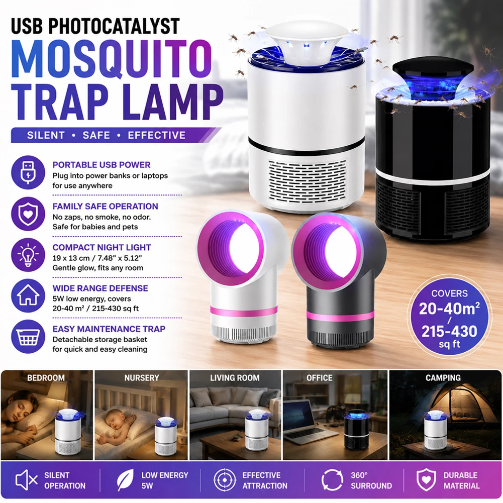 Electric Mosquito Killer Lamp UV Blue Light Insect Trap Fly Trap Insect Killer USB Rechargeable Home Use Pest Control
Electric Mosquito Killer Lamp UV Blue Light Insect Trap Fly Trap Insect Killer USB Rechargeable Home Use Pest Control