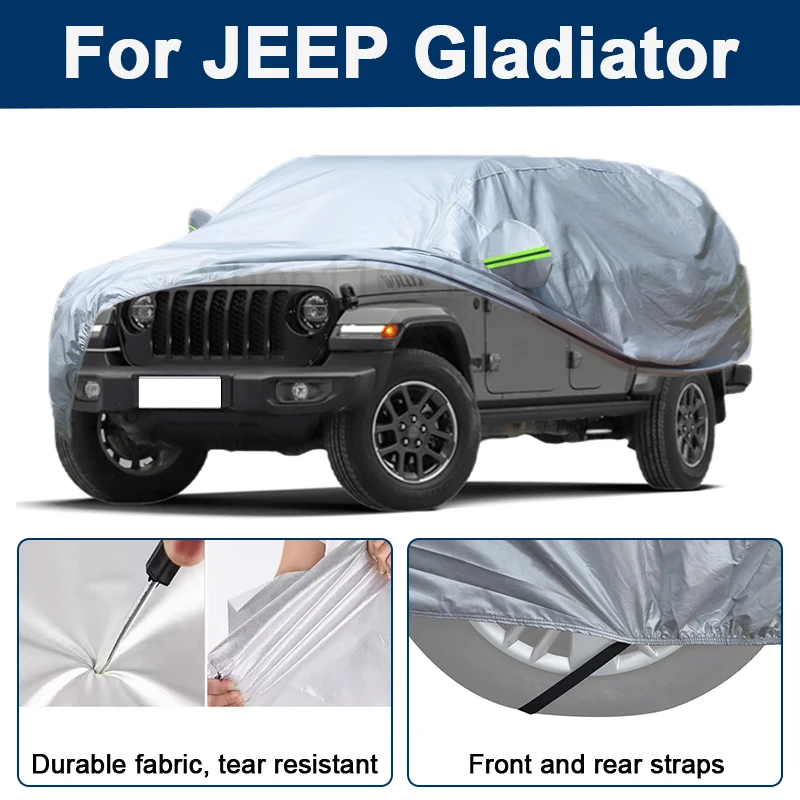 Outdoor Full Car Cover For JEEP Gladiator with Reflective Strips Waterproof Snowproof Dustproof UV Protection Auto Accessory
Outdoor Full Car Cover For JEEP Gladiator with Reflective Strips Waterproof Snowproof Dustproof UV Protection Auto Accessory