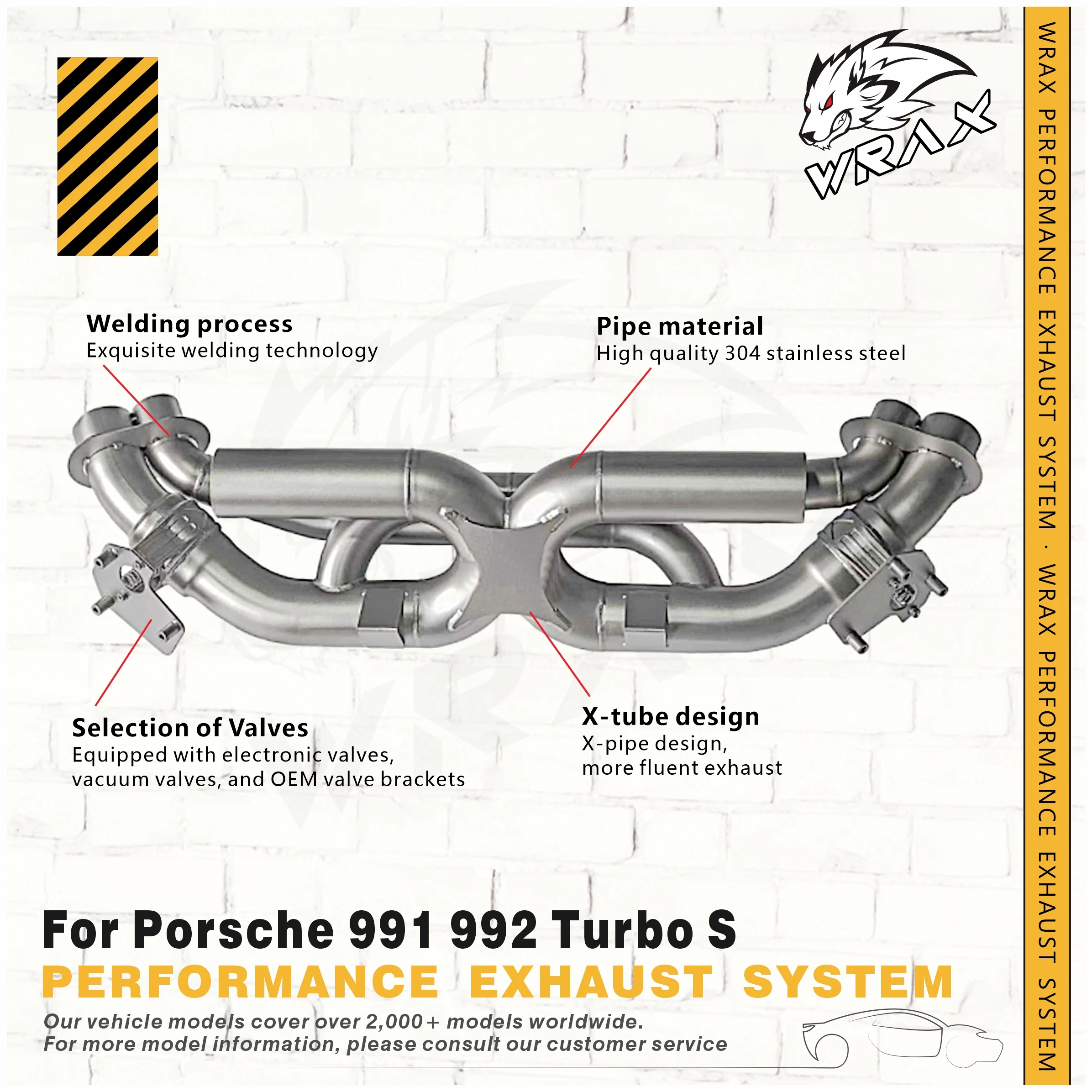 Обновленная спортивная выхлопная трубка X-tube Catback WRAX для Porsche 991 992 Turbo S 2018+, агрессивный звук с высоким расходом SS304 
Обновленная спортивная выхлопная трубка X-tube Catback WRAX для Porsche 991 992 Turbo S 2018+, агрессивный звук с высоким расходом SS304