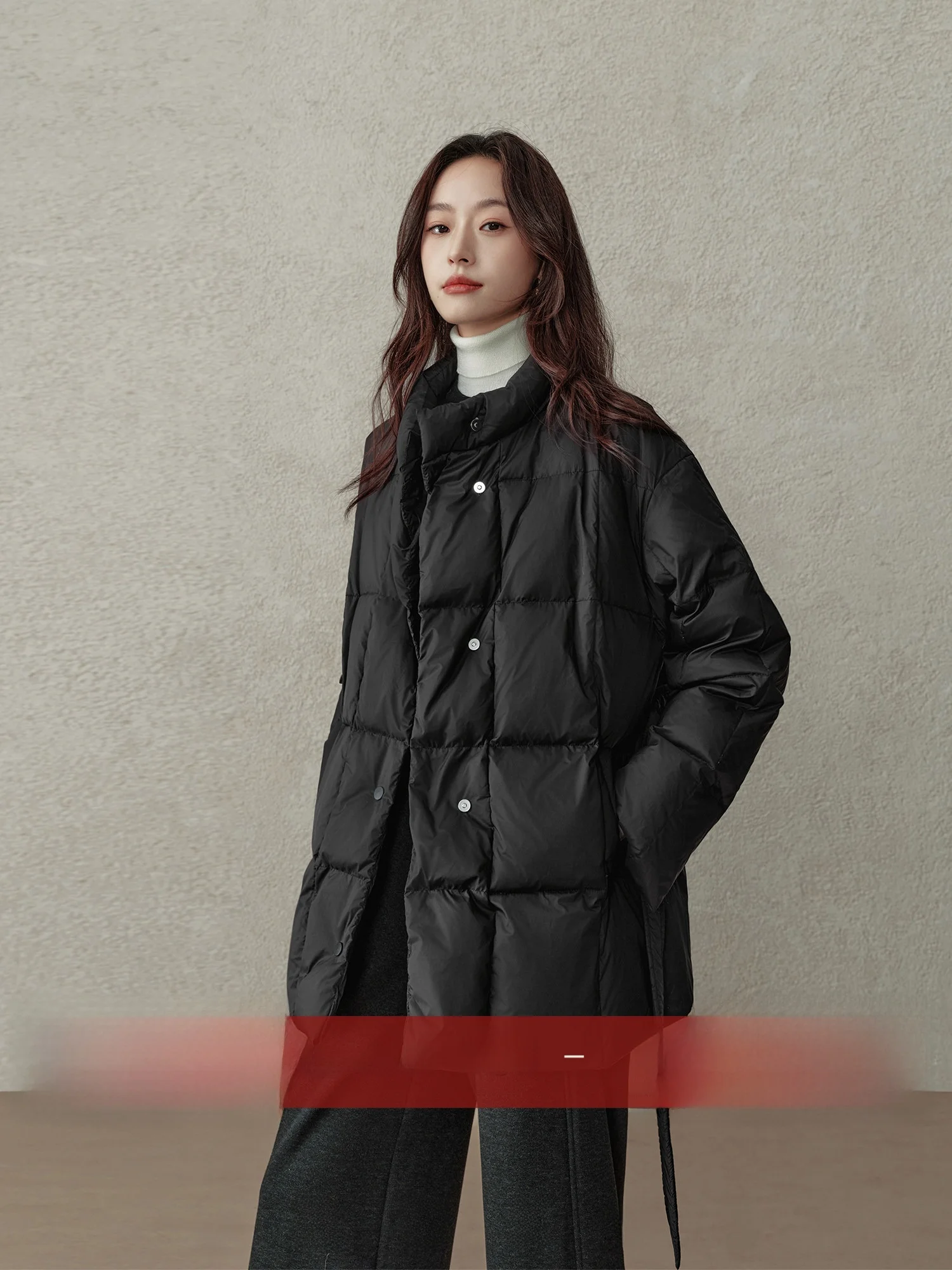 Bla Belted Women's down Jaet Winter Warm Outerwear Long Design Du Feather Coat Casual Loose Fit Mid-Length Sle
Bla Belted Women's down Jaet Winter Warm Outerwear Long Design Du Feather Coat Casual Loose Fit Mid-Length Sle