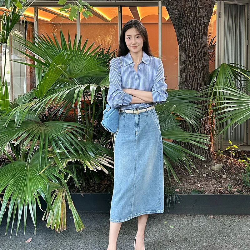 Hooton Summer Jasmine f Skirt Denim Cotton Lyocell Polyester Blend Comfortable Casual mid Waist High Quali Women's Skirt
Hooton Summer Jasmine f Skirt Denim Cotton Lyocell Polyester Blend Comfortable Casual mid Waist High Quali Women's Skirt