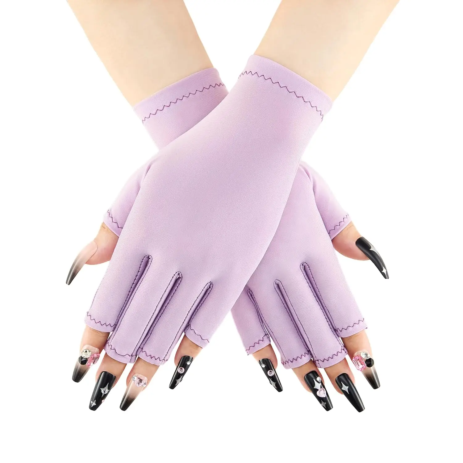 Anti-UV Gloves for Nail Lamp, UPF50+ Protection for Manicures, Fingerless, Purple, 1 Pair
Anti-UV Gloves for Nail Lamp, UPF50+ Protection for Manicures, Fingerless, Purple, 1 Pair