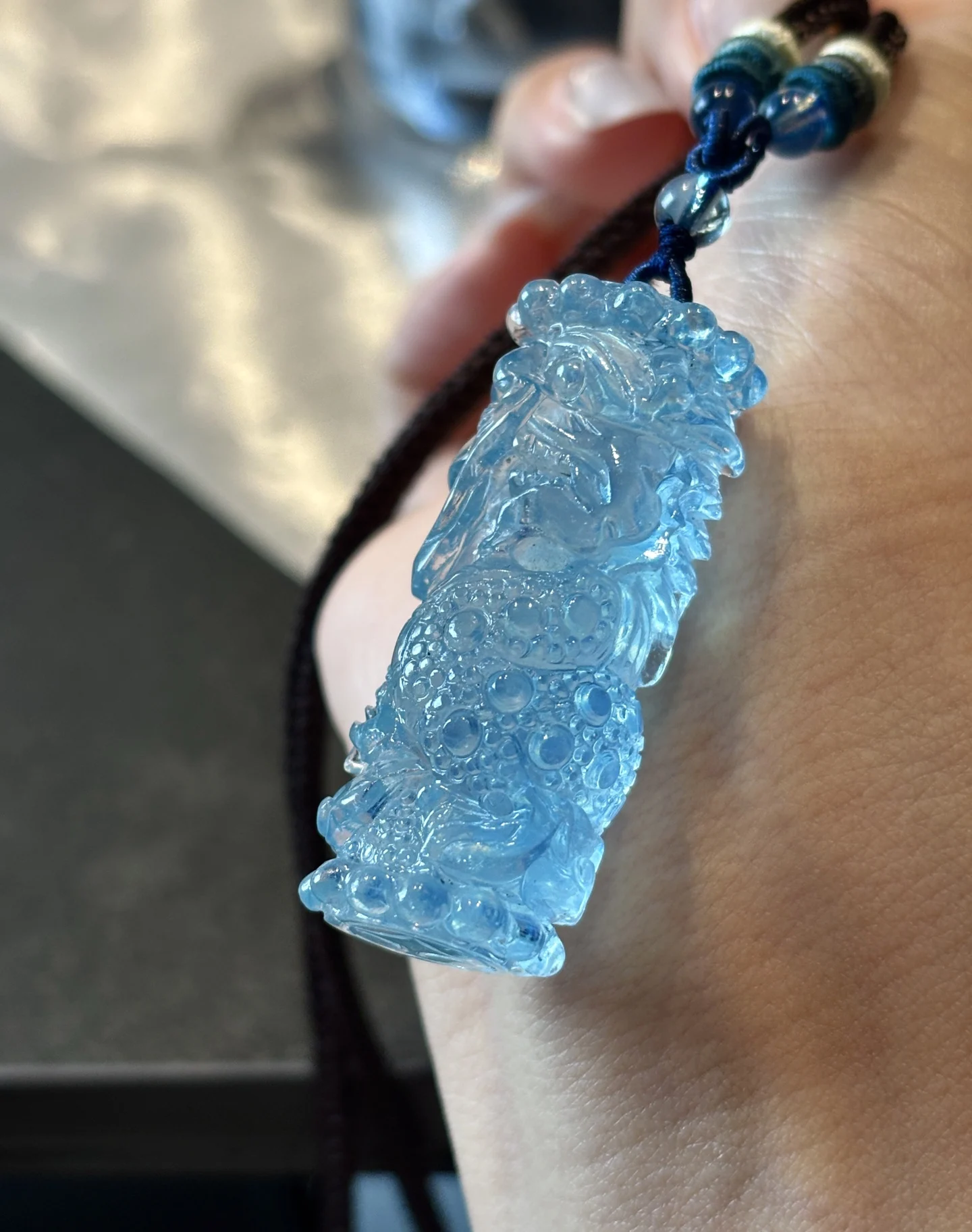 Natural Blue Aquamarine Clear Dragon Pendant Women Carved 44.3x18mm Aquamarine Brazil Fashion Beads Necklace AAAAA
Natural Blue Aquamarine Clear Dragon Pendant Women Carved 44.3x18mm Aquamarine Brazil Fashion Beads Necklace AAAAA