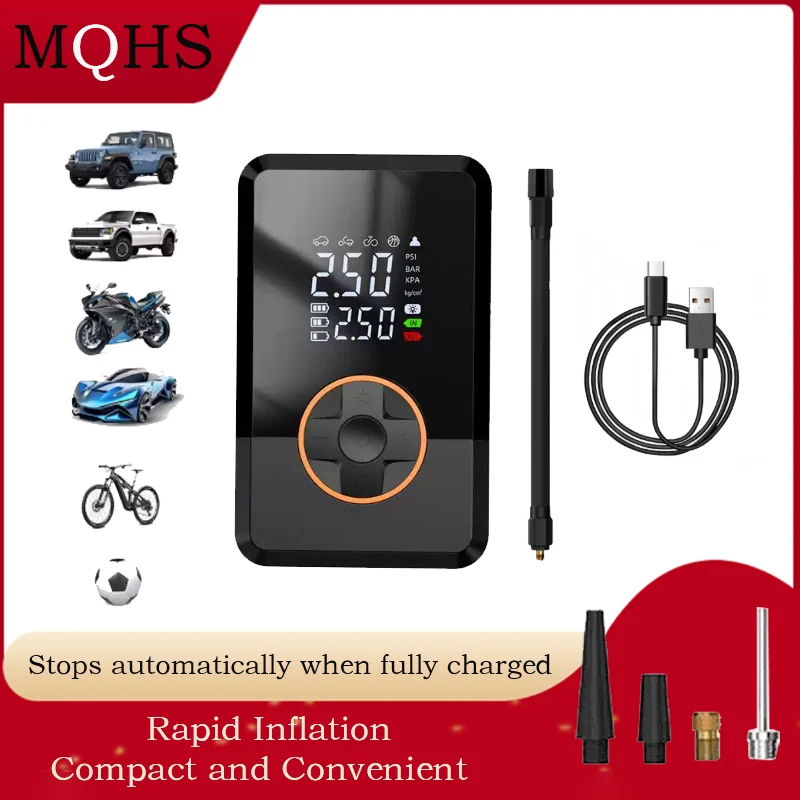 MQHS Electric Air Pump Rechargeable High Precision Car Tyre Inflator LCD Display Portable Air Pump for Car Motorcycle Bike Ball
MQHS Electric Air Pump Rechargeable High Precision Car Tyre Inflator LCD Display Portable Air Pump for Car Motorcycle Bike Ball