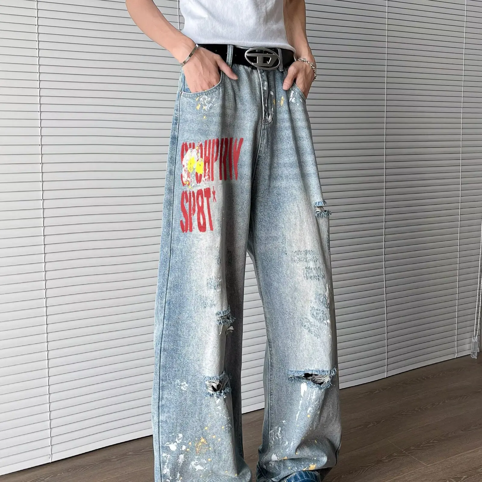Retro American High Street Men's Jeans Summer Trendy Brand Design Loose Straight Leg Wide Leg Long Pants Casual Straight Cut
Retro American High Street Men's Jeans Summer Trendy Brand Design Loose Straight Leg Wide Leg Long Pants Casual Straight Cut